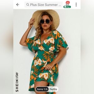 Gorgeous dress..green/orange tropical